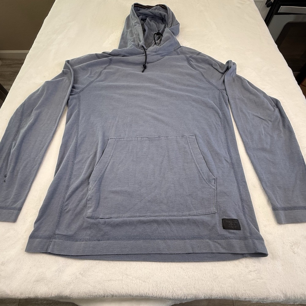 Abercrombie & Fitch Mens Small Blue Pullover Hoodie Cotton Blend A&F
